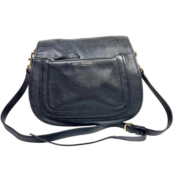 Marc Jacobs Handbags - Marc Jacobs Empire City Mini Messenger Crossbody Black Leather Gold Hardware
